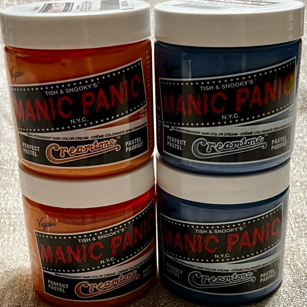 Manic Panic 4 Jars Blue Orange - Creamsicle and Blue Angel Creamtones Hair Dye - Picture 2 of 8